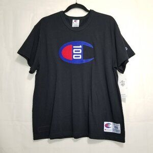 NWT Champion Century collection womens Tshirt black size XL 100 years chenille